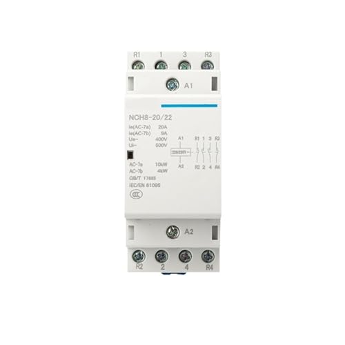 Contacteur AC pour gestion chauffage et chauffe eau triphase NCH8 4P rail Din