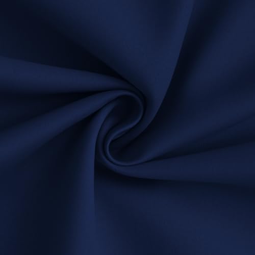 Image of Yakamok Navy Blue 100% Blackout Curtains 84 Inches Long 50 inch Wide, 2 Panels | Blackout Curtain Panels for Bedroom, 2 Thick Layers Grommet Top Thermal Insulated Drapes with White Back for Living Room