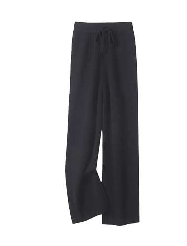 Pantaloni Donna Autunno Inverno a Gamba Larga in Maglia