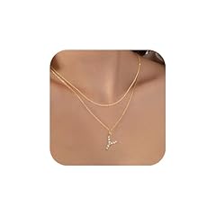 Gold Tiny Letter with CZ