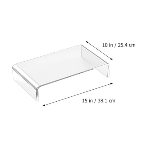 Support écran acrylique transparent réhausseur de bureau robuste pour écran PC et ordinateur - 3