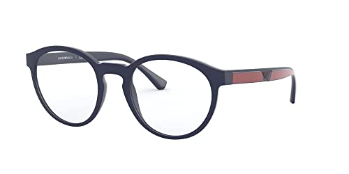 Emporio Armani Men's Ea4152 Prescription Eyewear Frames with Two Interchangeable Sun Clip-ons Round