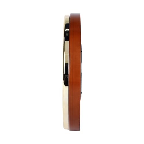 SEIKO QXA856GLH Wood Case, Bold Gold Rim Non Ticking Wall Clock, Gold, 14 Inch - Image 2