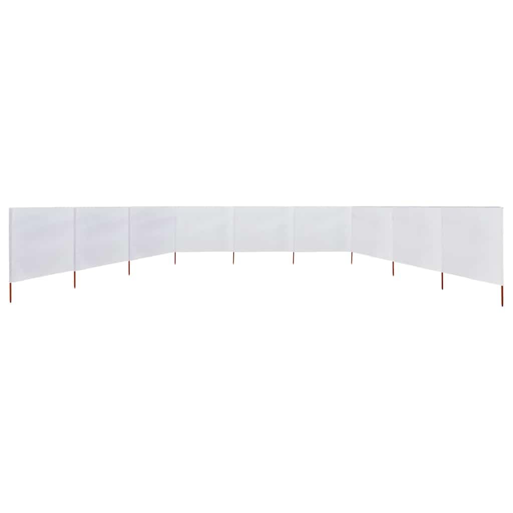 Paravento da spiaggia a 9 pannelli, tessuto bianco sabbia, 1200 x 80 cm, antivento, per campeggio, paravento per spiaggia e giardino