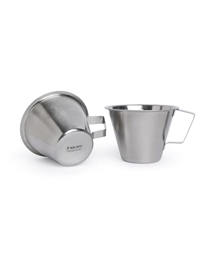 Image of KMW Stainless Steel Measuring Jug with Handle Without Base I for Craft, Kitchen, Baking, and Liquid I 250 ML (Pack of 1)