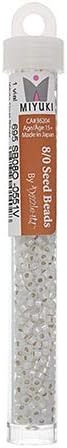 Miyuki Seed Bead 8/0 APX.22g - White Opal Silver Lined Japanese Glass Seed Beads