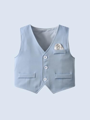 Image of Boarnseorl Baby Boys Shorts Sets, Infant Shirt+Shorts+Bow Tie+Vest,Toddler Gentleman Outfits Suits