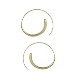 MAJORMENCH 哑光磨砂质感金色耳圈 耳飾り シンプル ファッションイロップス 軽量で快適 レディース用 カジュアルからフォーマルまで適用