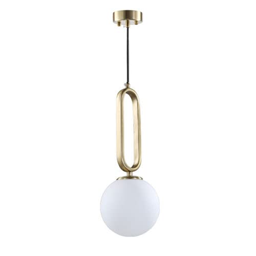 Lustre suspension globe en verre blanc chic pour îlot de cuisine et bar