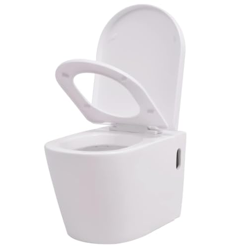vidaXL Hänge Toilette mit Spülkasten Absenkautomatik Softclose Keramik Wand WC – Bild 4