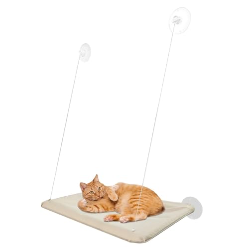 Cama de ventana para gatos con ventosas fuertes y base estable 8