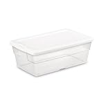 STERILITE 6-Quart Storage Bin Shoe Box - Clear (4)