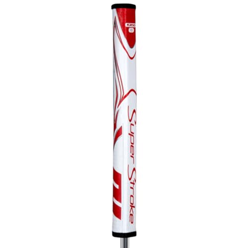 Grip de putter SuperStroke Zenergy Flatso 1.0 en blanc et rouge de précision