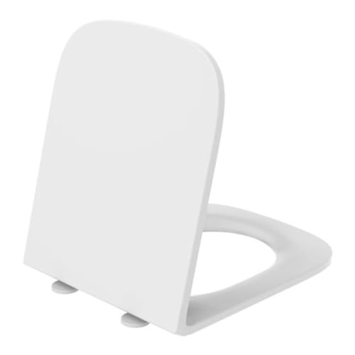 Rectangular Square Soft Close Toilet Seat Quick Release Standard Size Loo Seat Premium UF Material Easy Cleaning Easy Installation with Top Fixing & Adjustable Hinges Heavy Duty WC