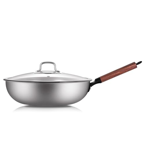 Wok antiadherente de cerámica y titanio con tapa, 12.5 pulgadas miniatura 3