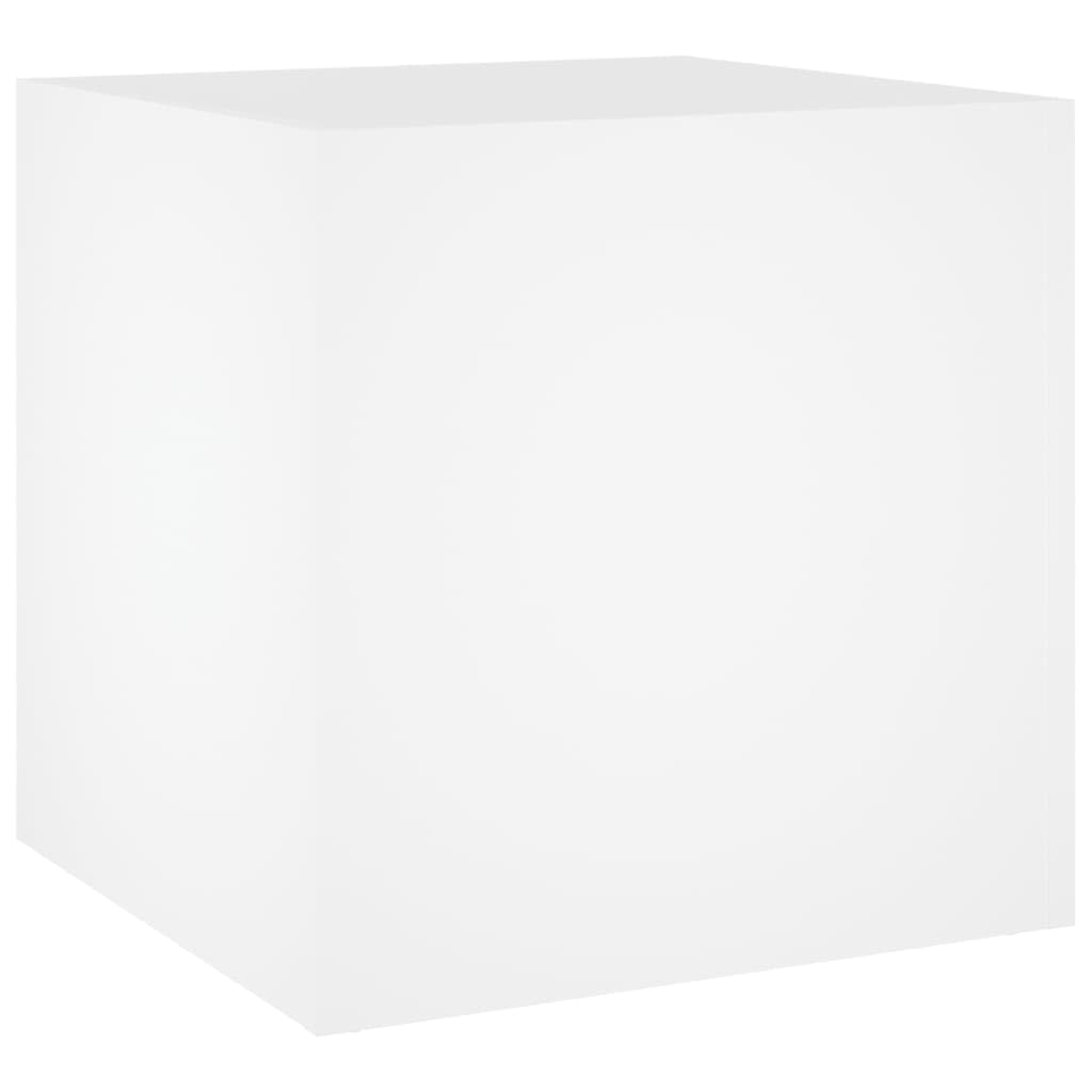 Jardinera blanca 40x40x40 cm de material de madera, diseño moderno con robustez y durabilidad para salón, dormitorio, oficina, balcón, jardín y terraza