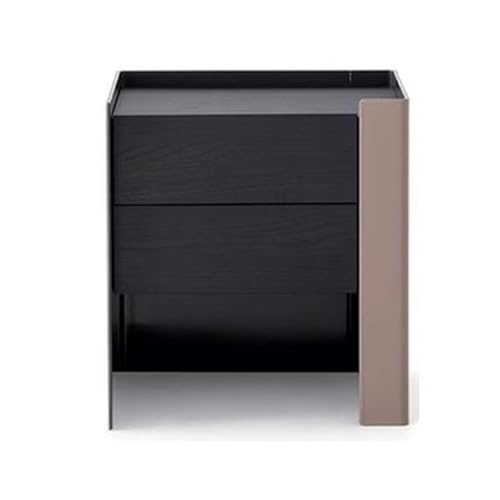 HJYBFA Armario de Madera Maciza riel silencioso y Acolchado de Cuero, 2 cajones, no Requiere instalación (Gris Derecho)