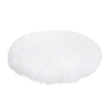 [page_title]-Faux Lammfell Schaffell Teppich,Fineblue Kunstfell Dekofell in Super weich Lammfellimitat Teppich Longhair Fell Optik Nachahmung Wolle Bettvorleger Sofa Matte (Weiß, 120cm Rund)