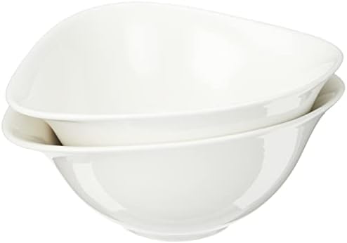 Villeroy & Boch Dune VAPIANO Salad Bowl, 2 Pieces, Premium Porcelain, White