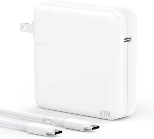 RENDIN 61 W Cargador de Repuesto para Mac Book Pro+2M Cable, Compatible con Mac Book Pro de 16,15,13 Pulgadas, Air de 13 Pulgadas 2020/2019/2018