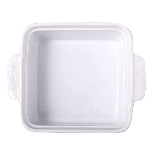 Stoneware By Souper Cubes 5 Inch Square Baking Dish, Set Of Two, Individual Portion Baking Dish 5 Inch X 5 Inch, White #TOP2