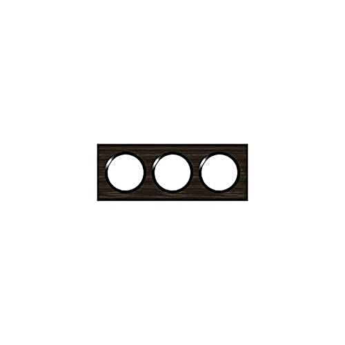 Legrand Dooxie LEG600883 PL 3P Style Square Switch/Socket Cover Plate with 3 Holes Ebony Wood Effect, Bois Ebene, 3 Postes