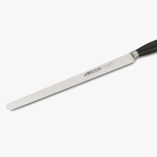 Miniatura 4 de Arcos Cuchillo Para Jamón Forjado Con Hoja Acero Inoxidable 250 Mm. Cuchillo Cocina Profesional. Resistente Al Óxido Y La Corrosión. Hoja Flexible Y Borde Suave. Serie Clara. Color Negro.