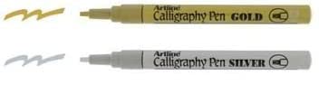 Artline Calligraphy Marker EK993 (Gold/Silver) Twin Pack