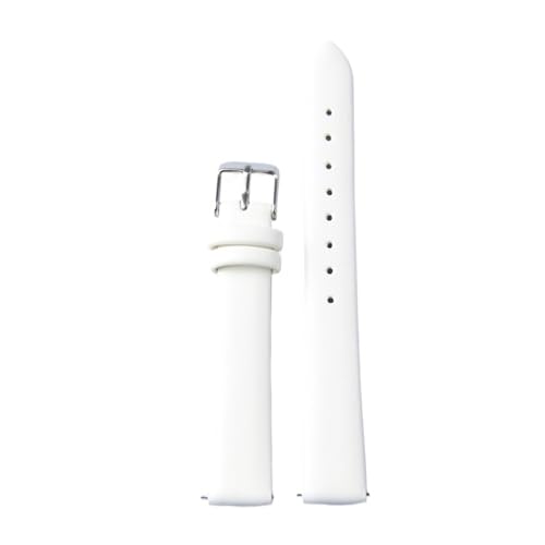 Correa de reloj cuero blanco 10mm LUGEMA para hombre y mujer con pasadores de liberación rápida