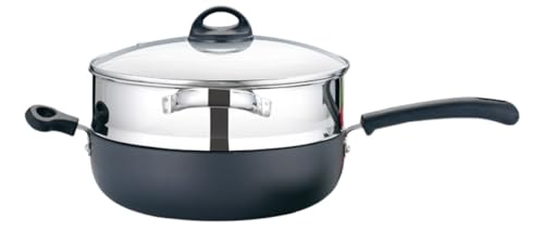 Premier Non Stick Trendy Black Alumnium Multi Steamer with Glass lid 24cm