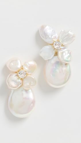 SHASHI Women's Fleur de Cleo Earrings, Gold/Pearl, One Size2