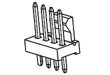 Headers Wire Housings 4P Vert Hdr W/Fl