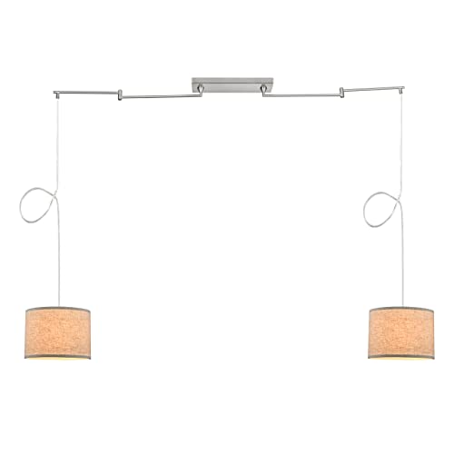 Obzjplc Modern Swing Arms Pendant Lamp Fabric Shade Hanging Lamp2 Bulbs Adjustable Height Hanging 2-Lights Suitable For Bedroom Reading Living Room Bar Kitchen Hotel Dining Room Etc. #TOP7
