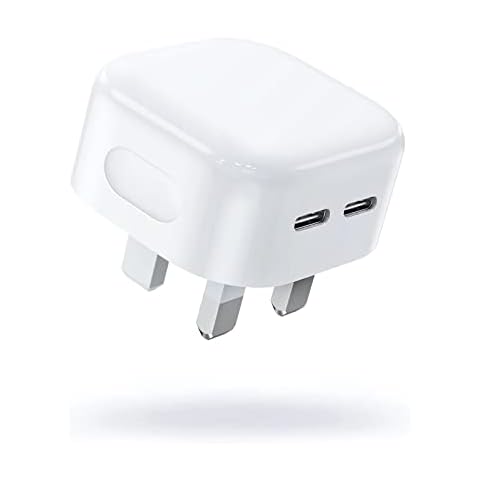 JOYROOM 35W USB C Plug Fast Charger, Dual USB‑C Port Power Adapter PD3.0 Wall Charger Compatible with iPhone 14/14 Pro/14 Plus/14 Pro Max/13 Pro Max/13 Pro/13, iPad Pro, AirPods Pro, Apple Watch etc Cover