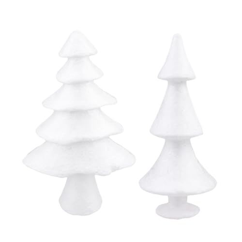 NOLITOY 2pcs White Christmas Tree, Foam Tree Cones DIY Art Projects Holiday Decoration for Xmas Tabletop Home Decor