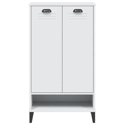 Meuble à chaussures Viken en bois d'ingénierie blanc durable - 7