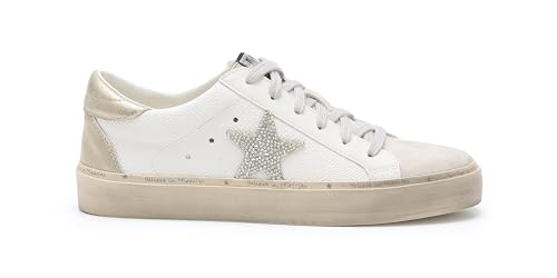 Mi.iM Gaby Rubber Sole Lace-up Snake Print Suede Star Sneakers(8.5,...