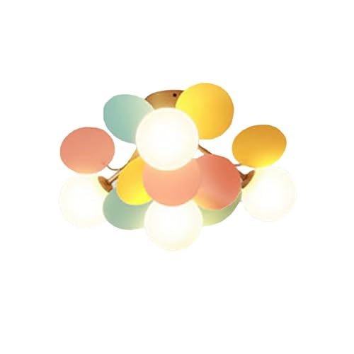 Plafonnier de plafond moderne mi-siècle 8 lumières salon lustre globe verre blanc 47cm