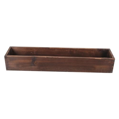 perfk Caja de Flores de Madera rústica, macetero de Madera, Organizador Creativo, Maceta de Madera, macetero Rectangular para Patio, balcón, alféizar de, L