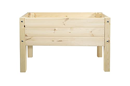 mgc24 Hochbeet Massiv für Kinder - Kiefernholz Natur rechteckig für Garten/Terrasse/Balkon - 79 x 40 x 50 cm