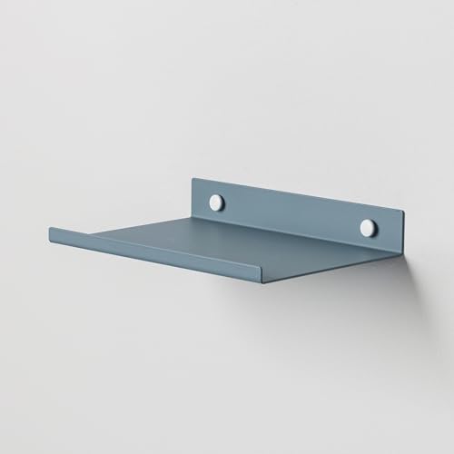 Steelnovo | Ortis, Mensola da Bagno in Metallo Verniciato, Mensola da Parete Portaoggetti, 20x4x14 cm, Colore Azzurro, Design Moderno e Minimal, Scaffale da Muro, Porta Accessori, Made in Italy