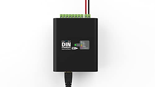 ENTTEC DIN Ethergate POE 71030 2 Universe Ethernet to Dual DMX RDM Converter, Black