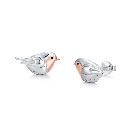 Boucles d'oreilles rouge-gorge argent sterling 925 aux finitions premium