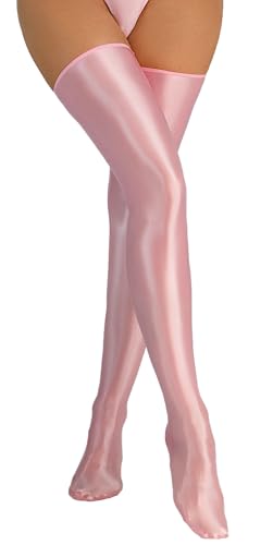 Chaussettes de cosplay rose FEOYA : bas de cuisse brillants et opaques contre le froid
