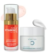 Noche Y Dia Hydrating and Moisturizing Day and Night Bundle - Vitamin C Serum & Ocean Caviar Face Cream