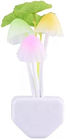Mushroom Lamp Magic 3D LED Night Lamp with Plug Smart Sensor auto On/Off Flowers Bulbs Nature Illumination Decoration Mushroom Shape Light Home Decor Lights Automatic Sensor Light Multi-Color Changing Night Light with Automatic Glows in Dark with Sensor Work in Dark Place Due to Night Sensor Romantic Night Lamp Night Led Bulb Zero Watt with Holder Plug For Pana_sonic P100 for Bedroom, Kids Room, Table Lamp, Office and Living Room Pack of 1