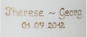 mit Namensverzierung und Geschenkkarton, Nr. 72, Original handverzierte Kopschitz Brautkerze Kerze in Bester Brennqualität