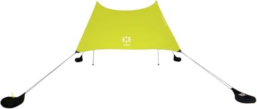 Image of Neso Gigante Portable Beach Tent Sun Shelter - Lightweight Beach Shade Canopy - Easy Setup for Family Outings - Patented Reinforced Corners - UPF 50+ Sun Protection - 8ft Tall, 11 x 11ft - Lemon