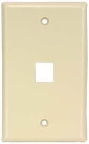 InstallerParts 1 Port Keystone Wall Plate Ivory Smooth Face