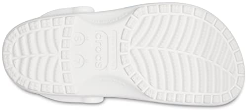Image of Crocs Unisex-Adult Classic Graphic Clogs, Logo /White, 5 Women /3 Men